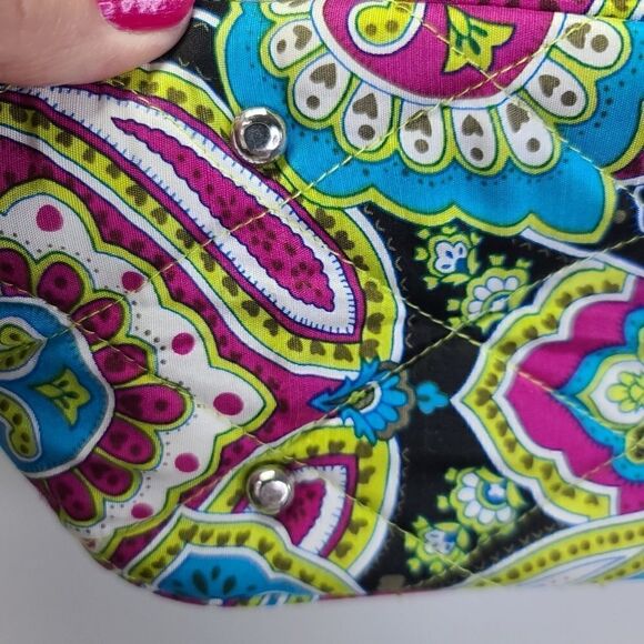 Vera Bradley "Bella Paisley" Double Strap Bag Silk - Picture 6 of 9